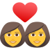 👩‍❤️‍👩 couple with heart: woman, woman display on JoyPixels